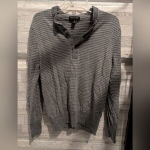 Banana Republic Charcoal Striped Henley Shirt Size Large